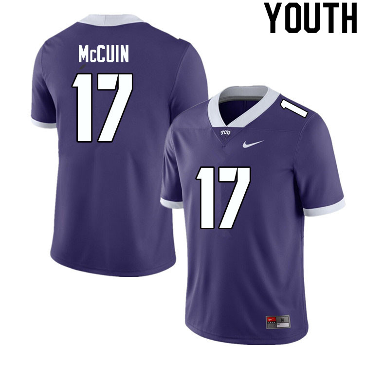 Youth #17 Deshawn McCuin TCU Horned Frogs College Football Jerseys Sale-Purple - Click Image to Close